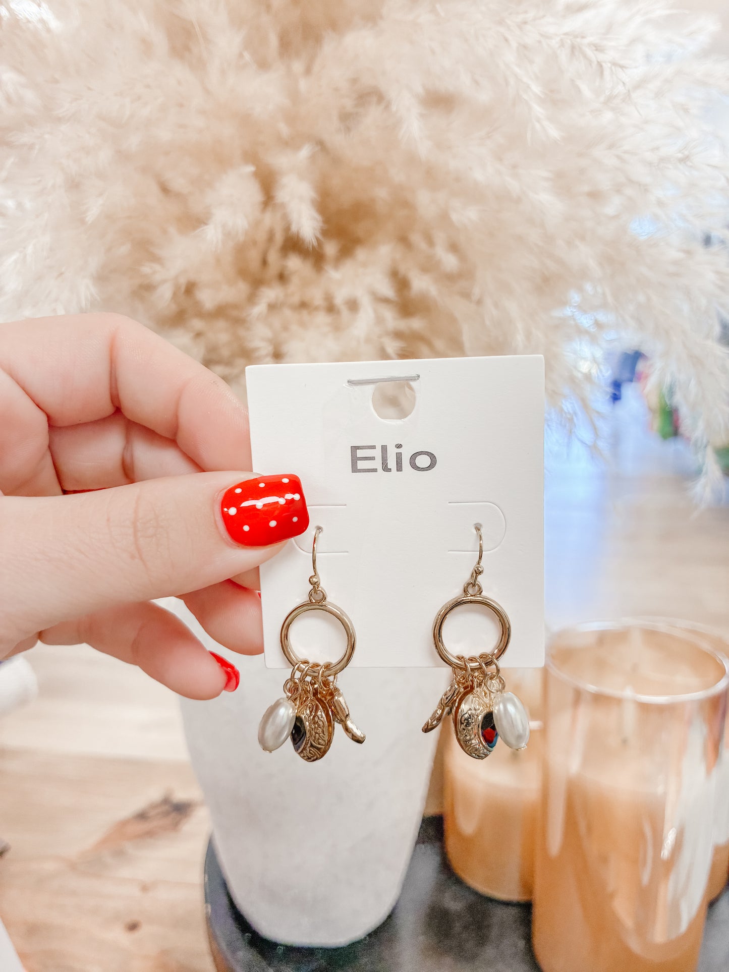Heart Charm Dangle Earrings