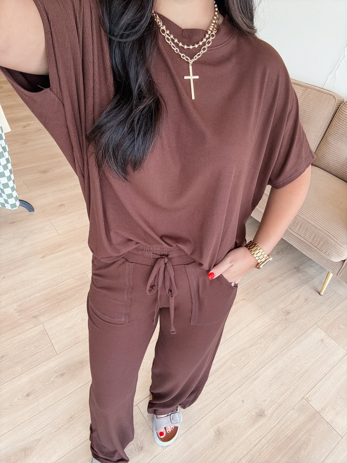 Lounge Around Rayon Set (CHOCOLATE)