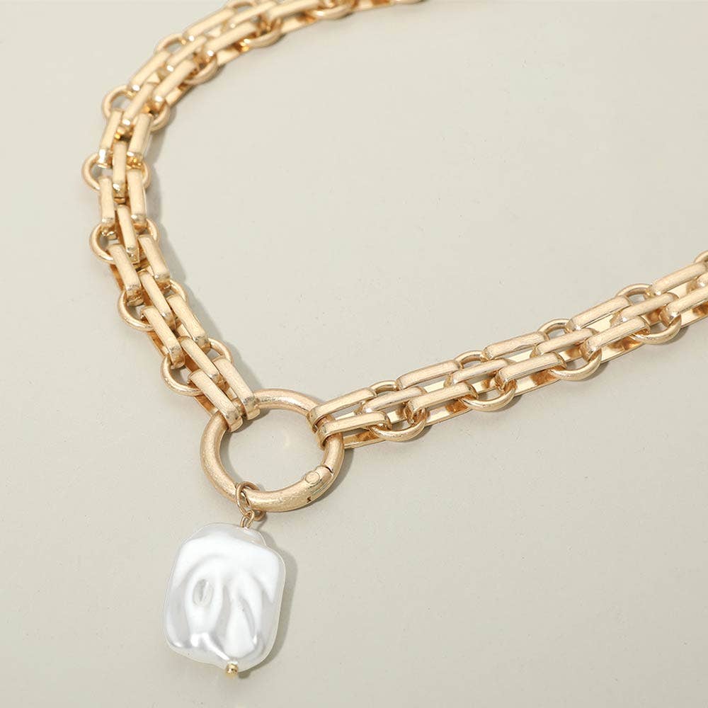 Pearl Chunky Chain Necklace
