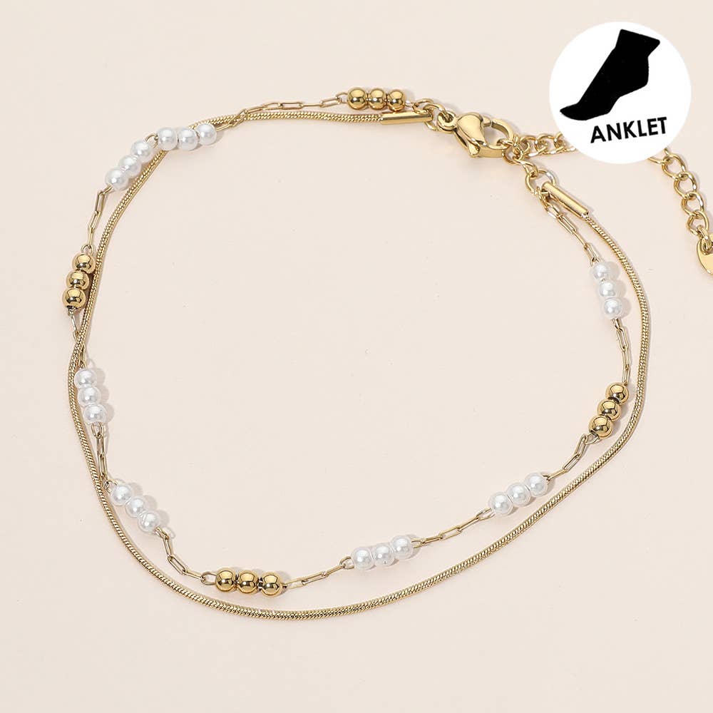 Stainless Steel Layered Anklet