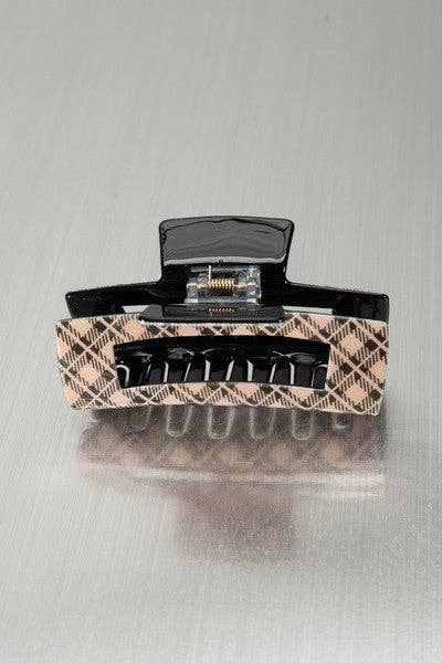 Brown Plaid Claw Clip