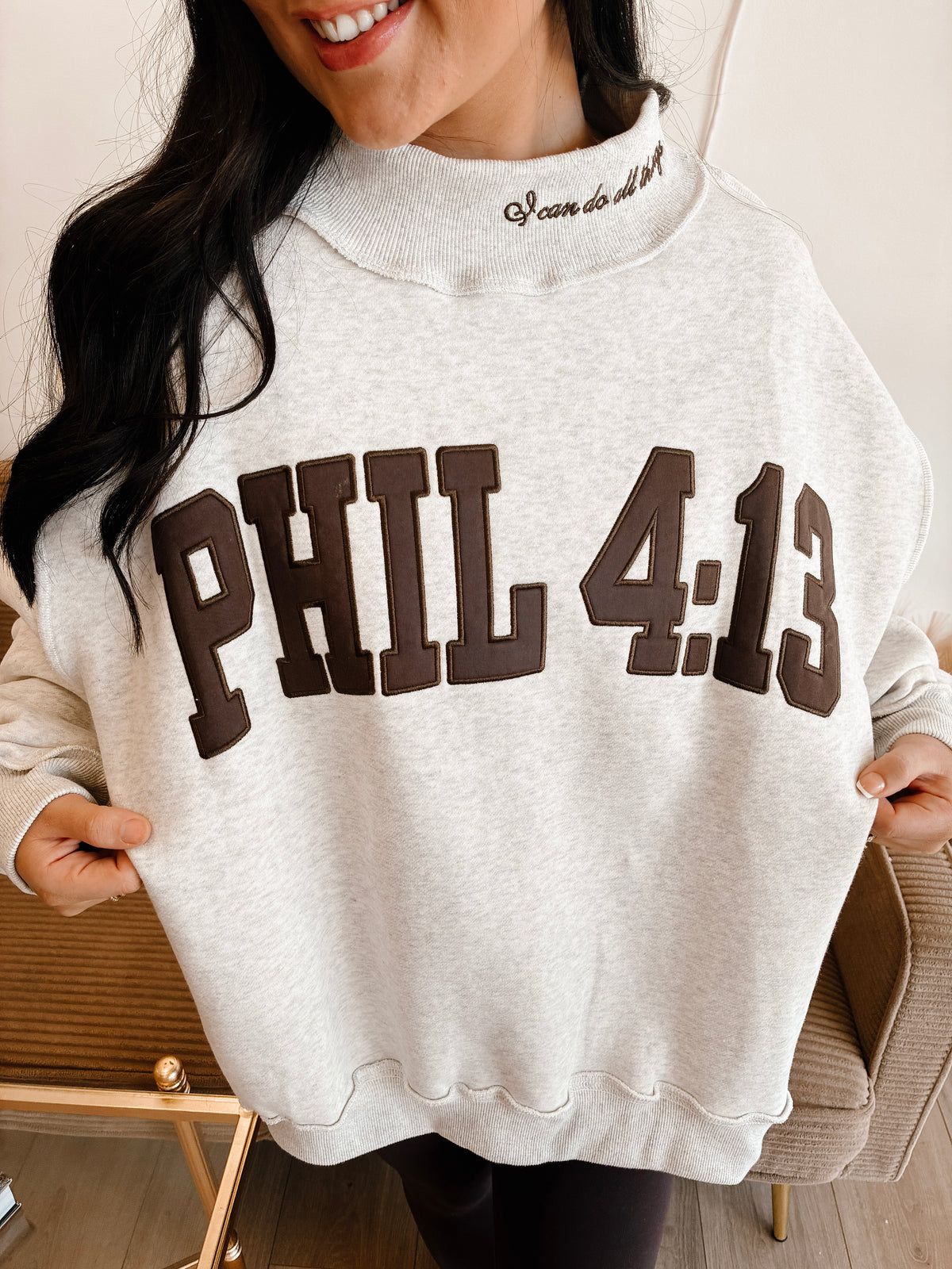 PHIL 4:13 Mock-Neck Sweatshirt