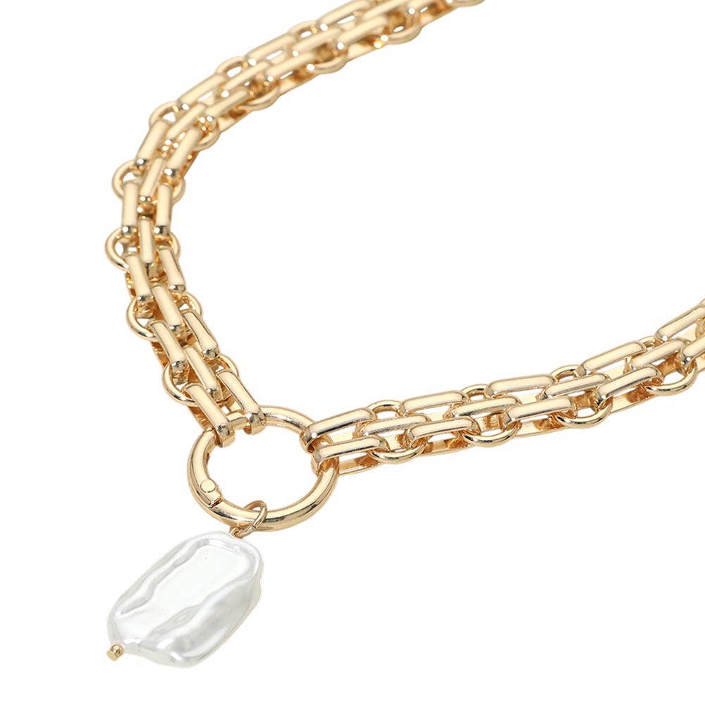 Pearl Chunky Chain Necklace