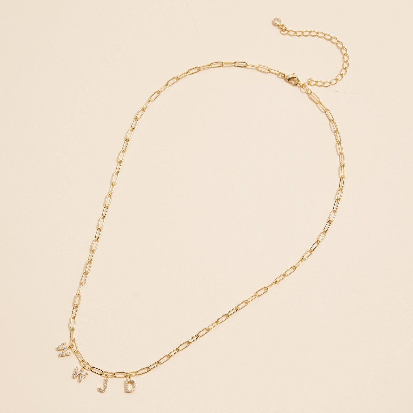 Sparkling "WWJD" Gold Necklace