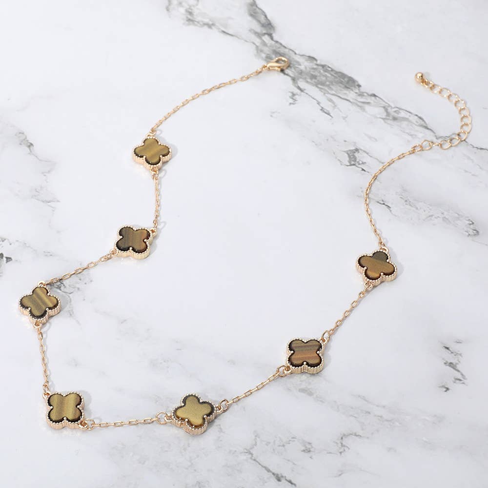 Clover Stone Necklace