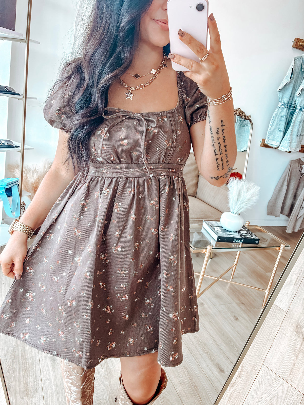 September Song Mini Dress - Brown
