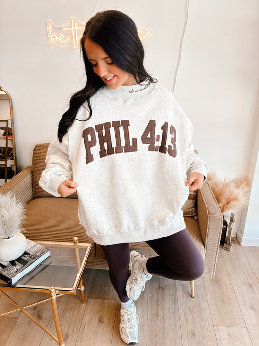 PHIL 4:13 Mock-Neck Sweatshirt