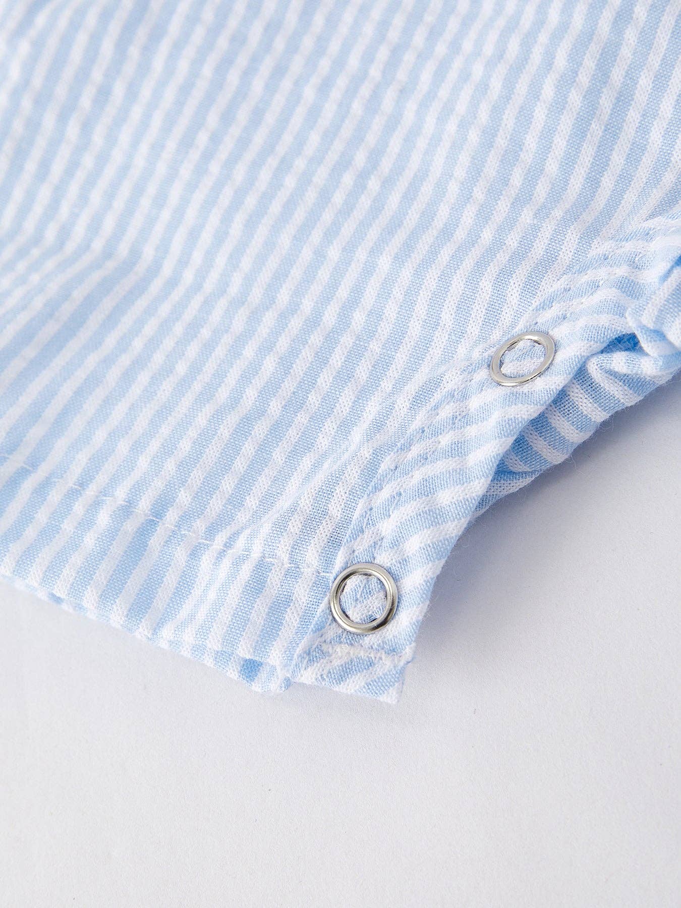 4th of july Boys' Smocking Star Embroidered Romper