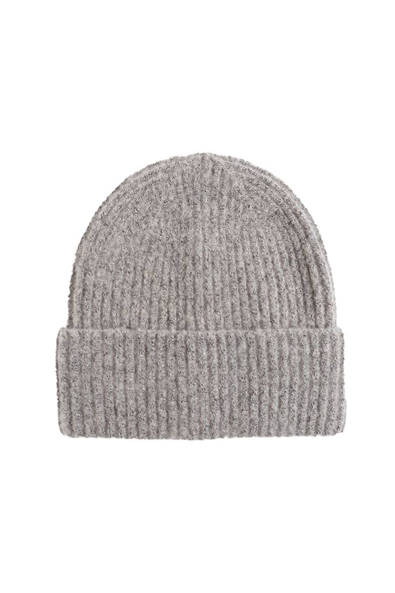 Marled rib knit beanie