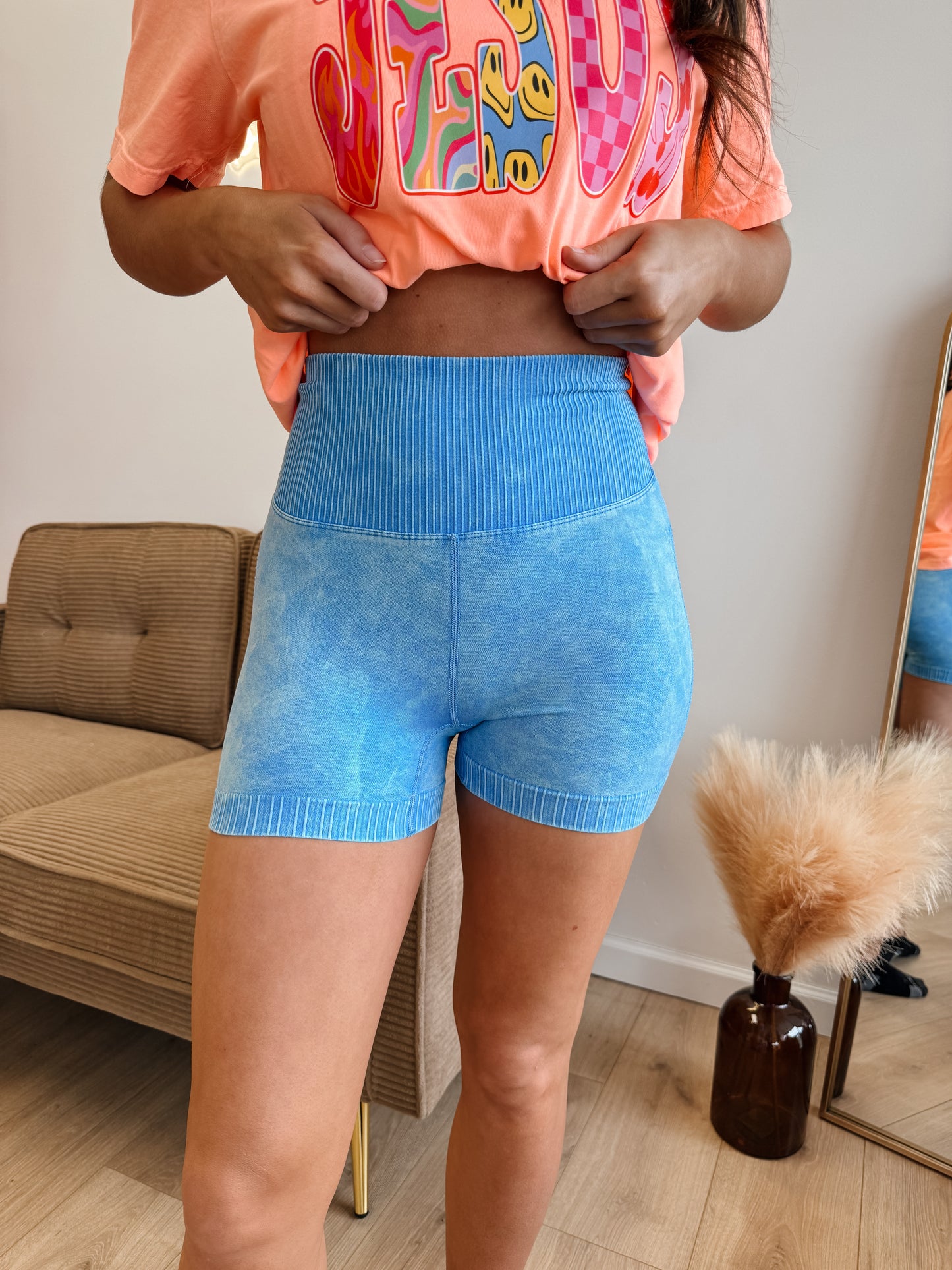 Washed Seamless High Waisted Shorts ( 4 Colors )