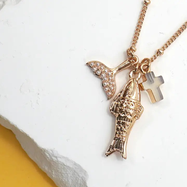 Goldfish Cluster Charm Necklace