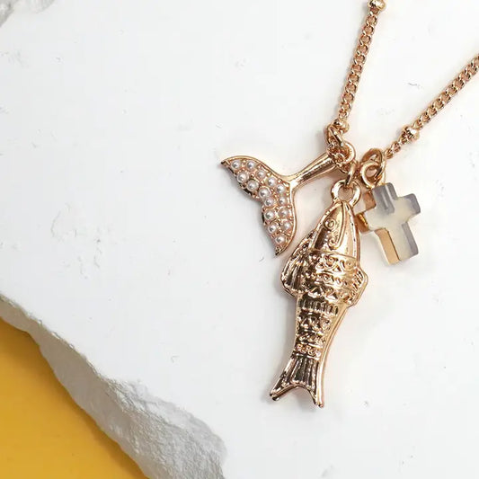 Goldfish Cluster Charm Necklace
