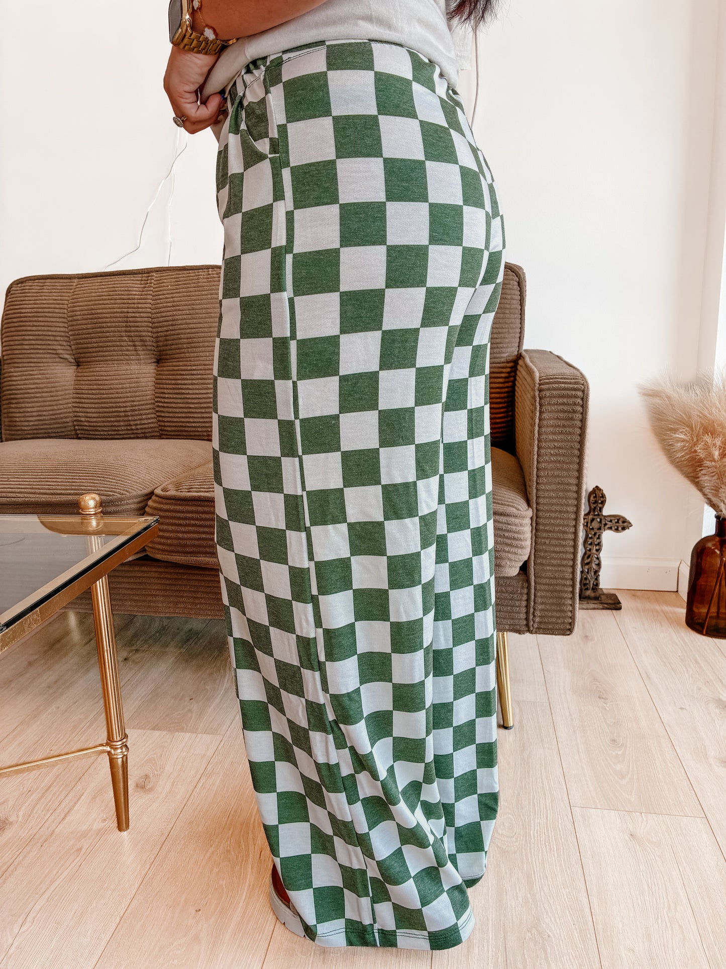 Groupie Checkered Knit Pants