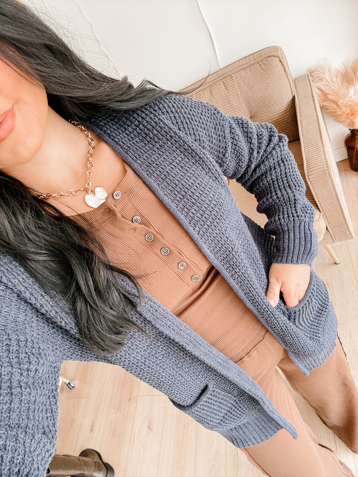 At Ease Knit Cardigan - Navy