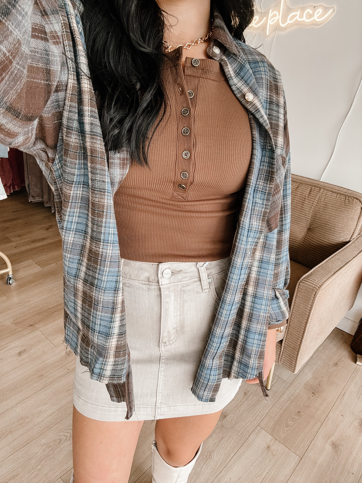 Kambrie Plaid Flannel - Chocolate