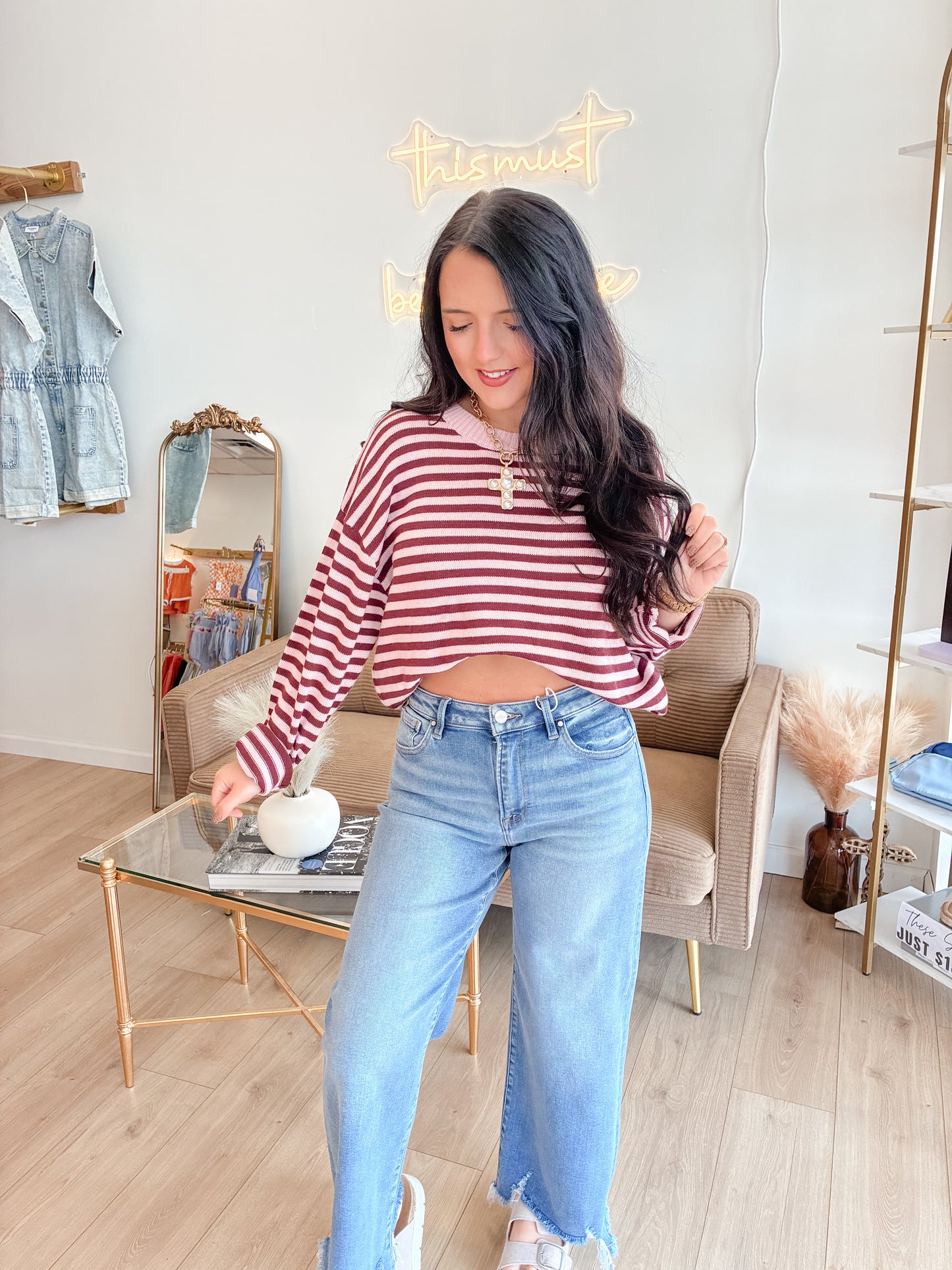 Out the Door Sweater - Pink