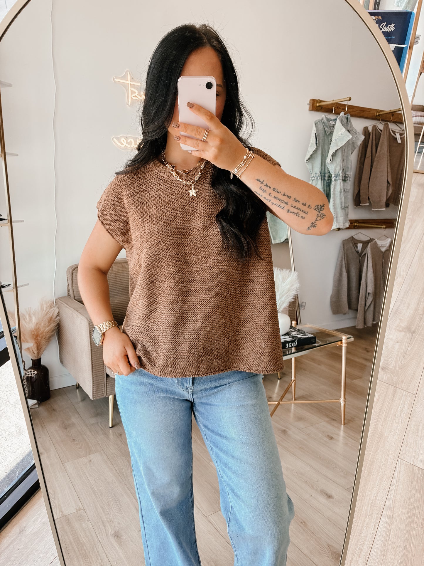 Falling For You Sweater Vest - Camel