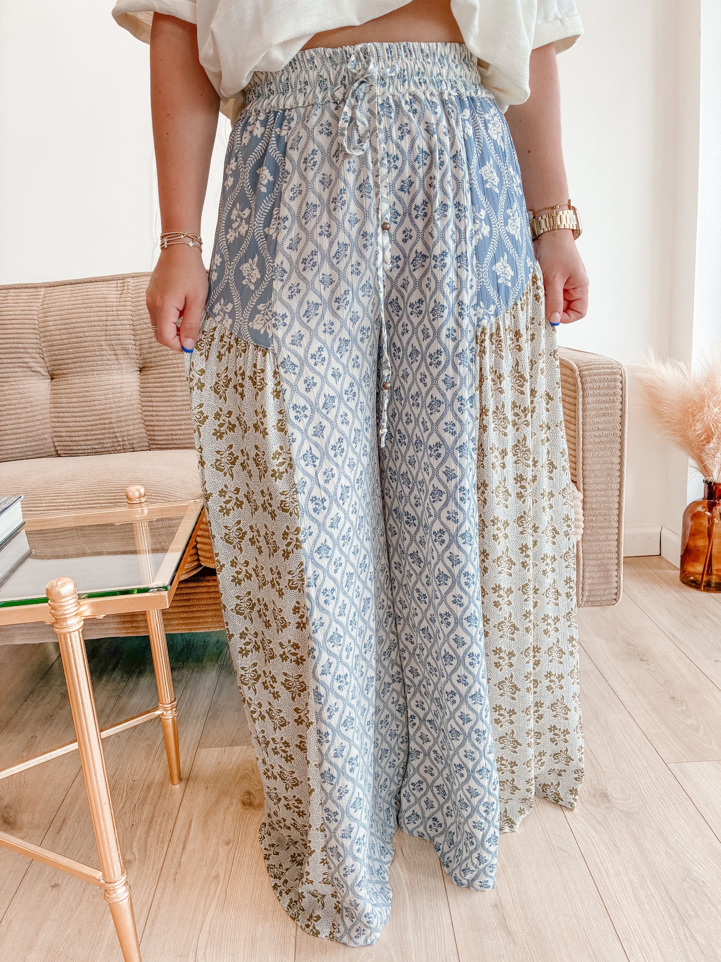 Antiquing Wide Leg Pants