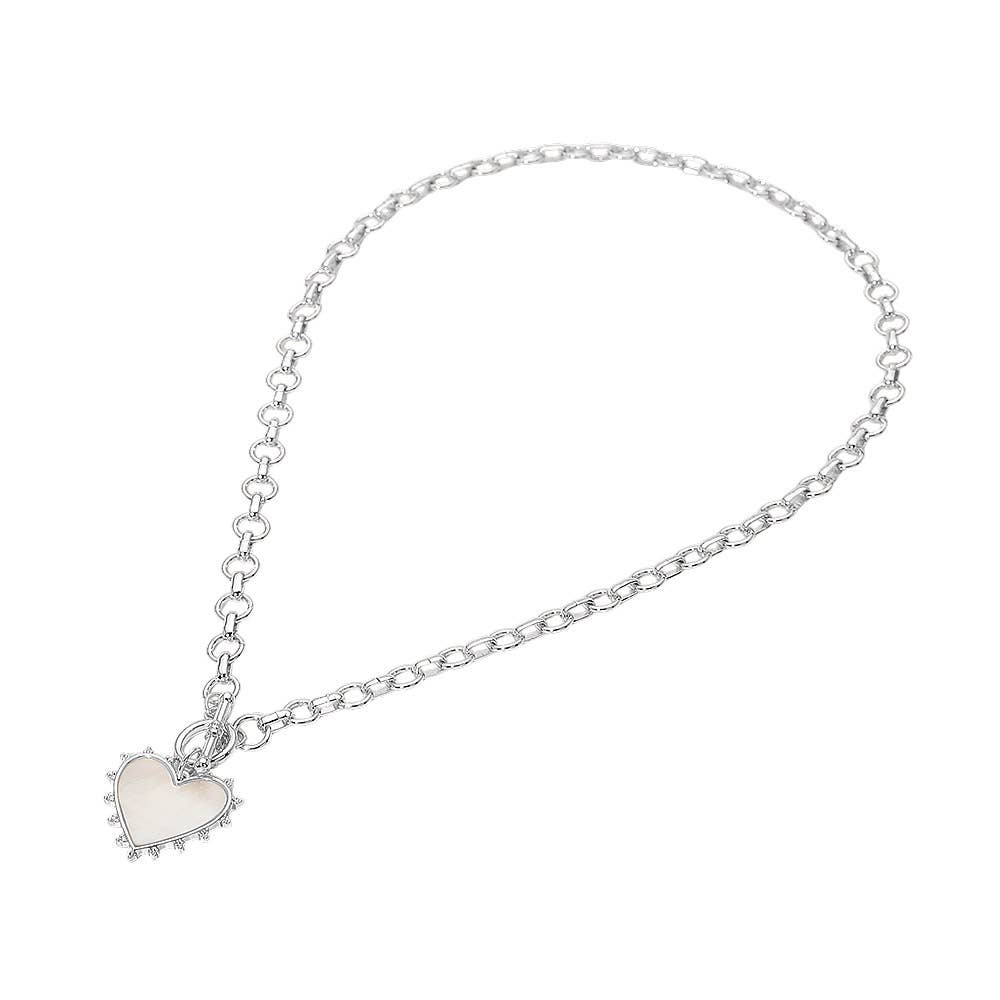 Silver Heart Toggle Necklace