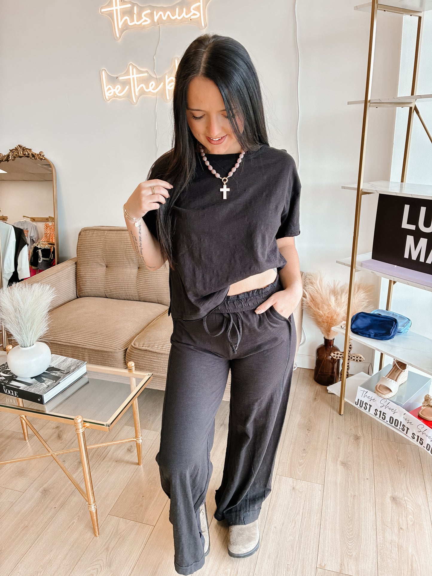 Live Easy Slub Set - Black