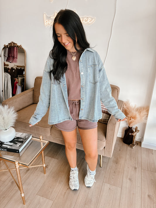 Staple Piece Short Set - Dk Brown