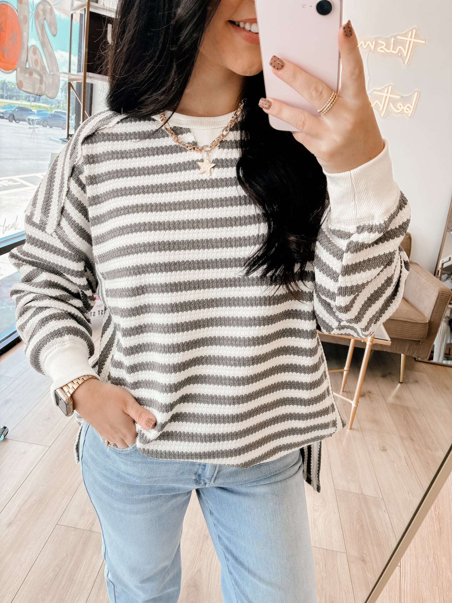 Hannah Waffle Top