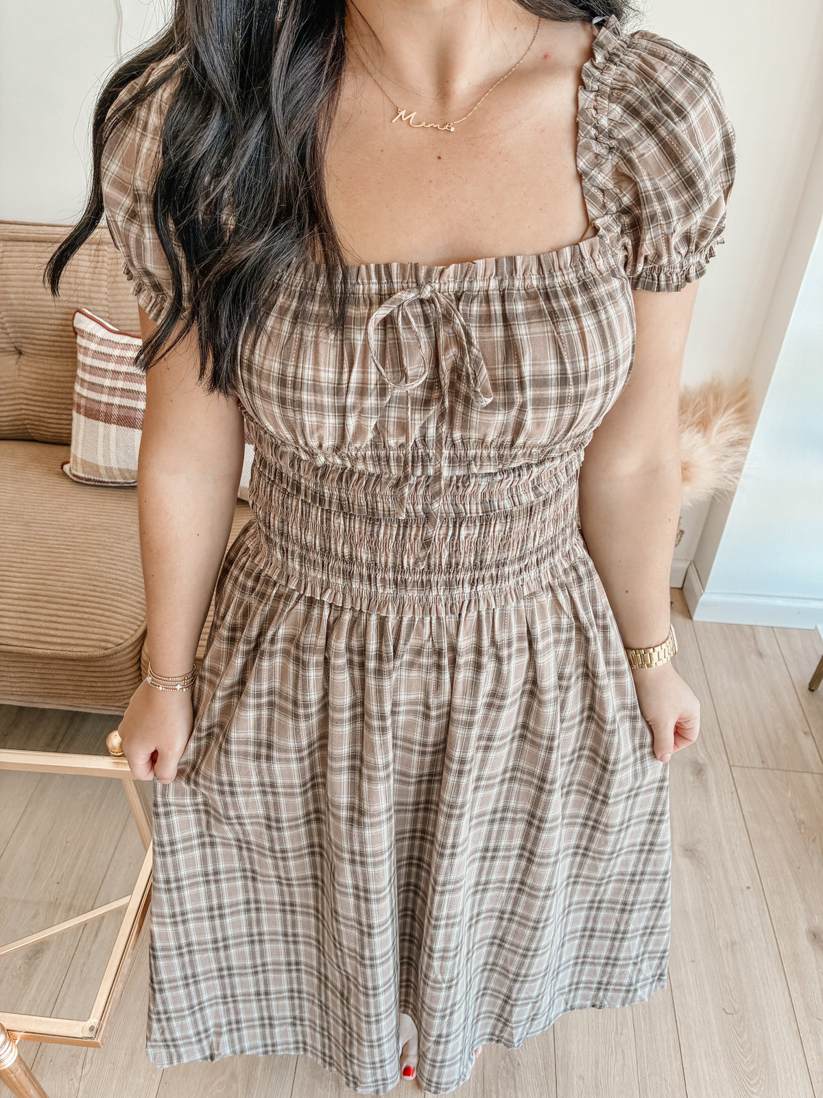 Picnic Date Midi Dress - Khaki