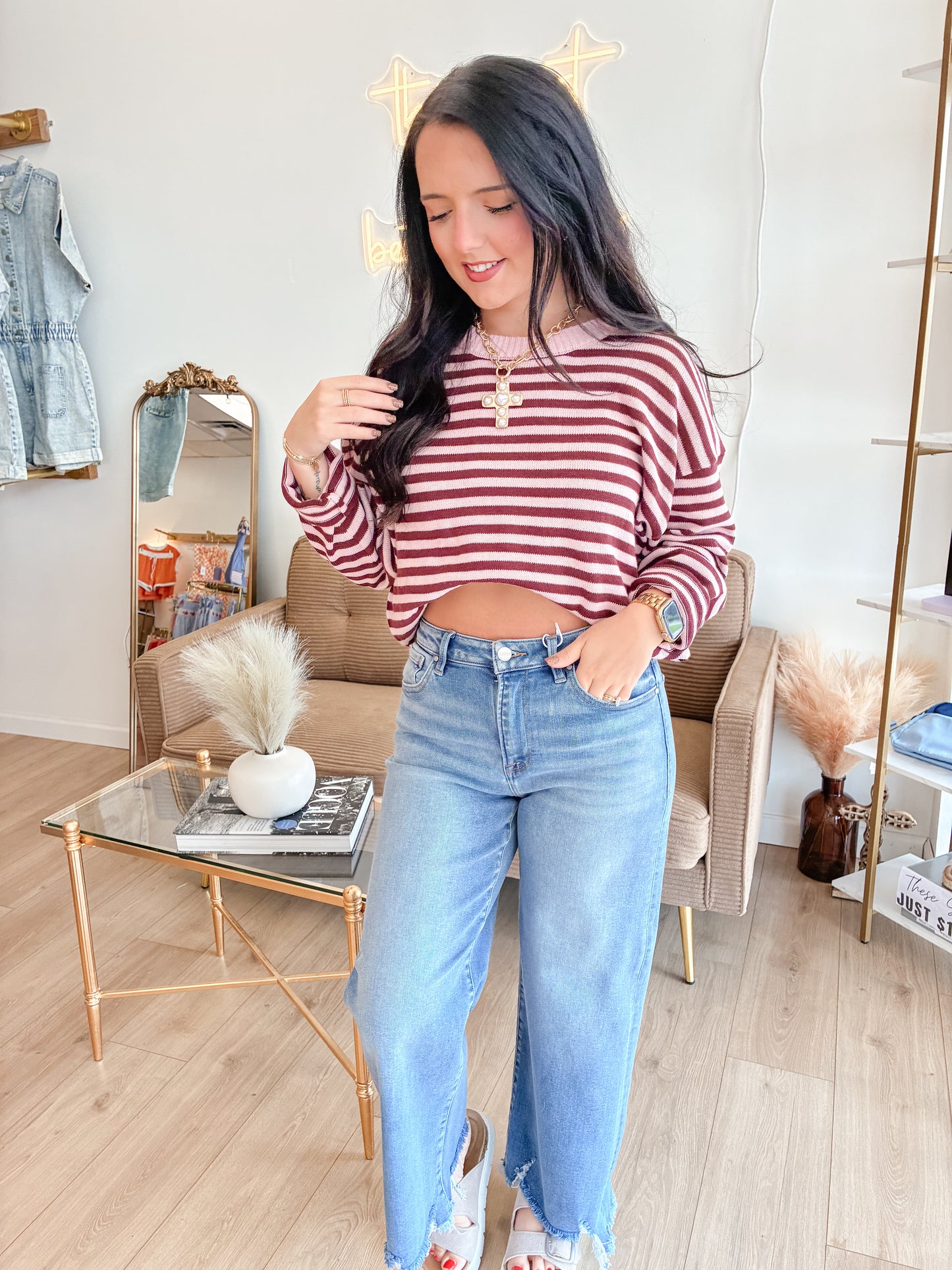 Out the Door Sweater - Pink