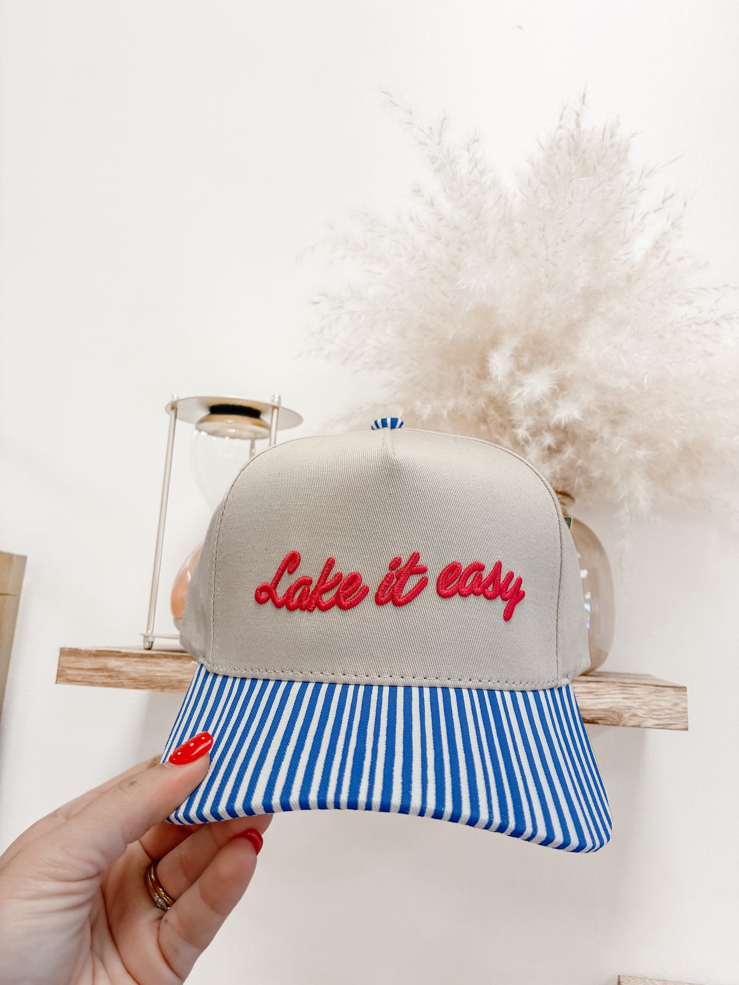 Lake it Easy Stripe Trucker Hat