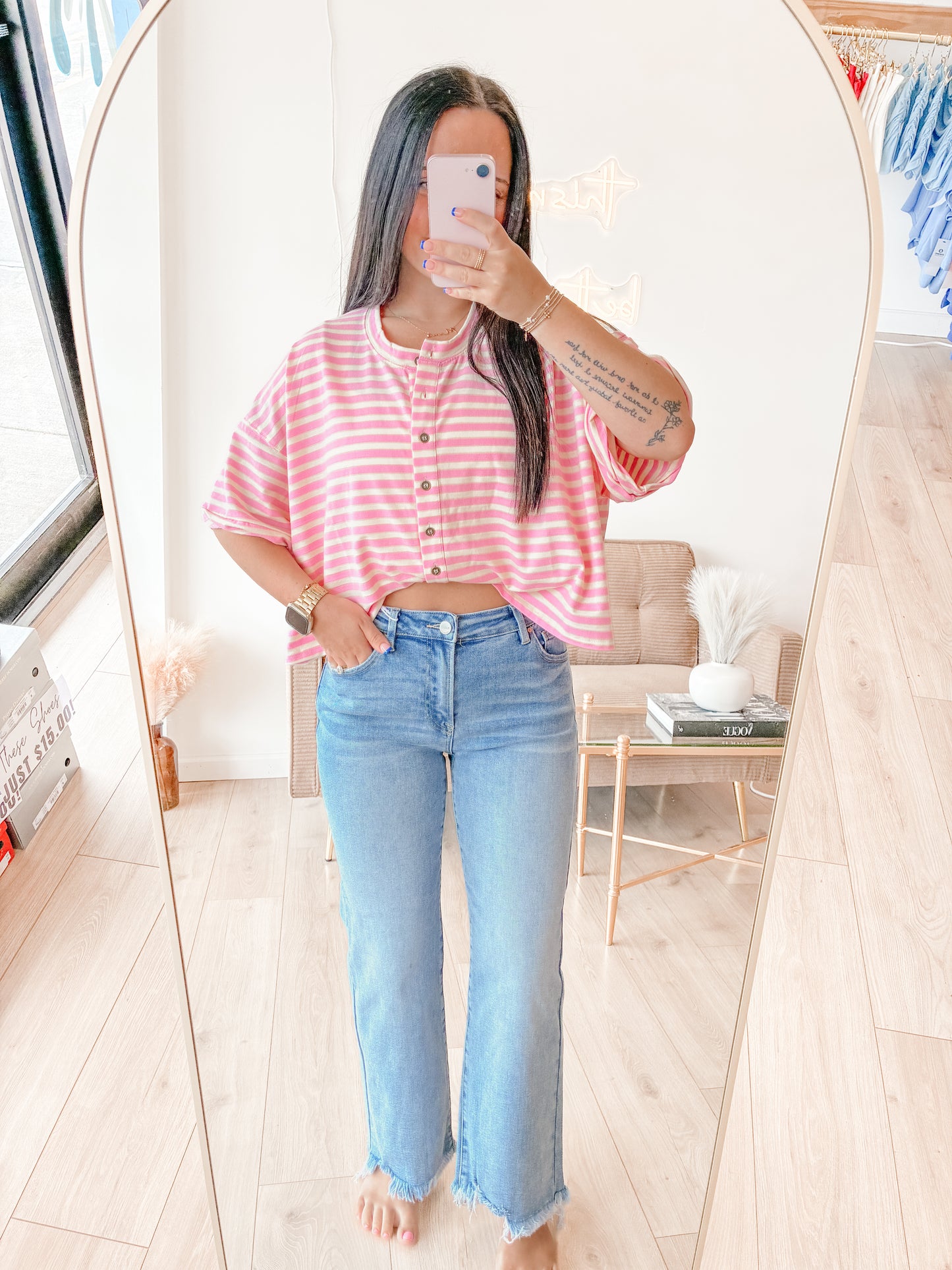 Lanae Mid Rise Crop Jeans - RISEN