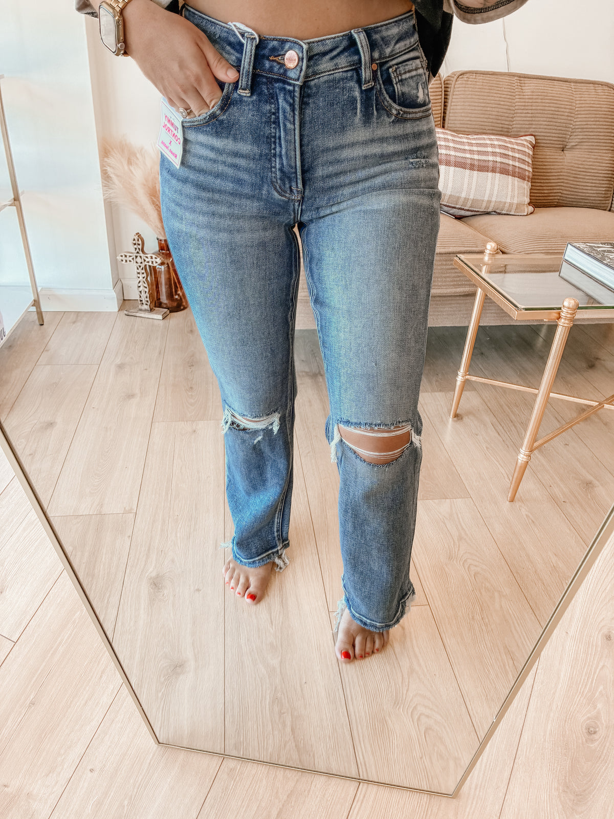 Caroline Mid Rise Crop Jeans - RISEN