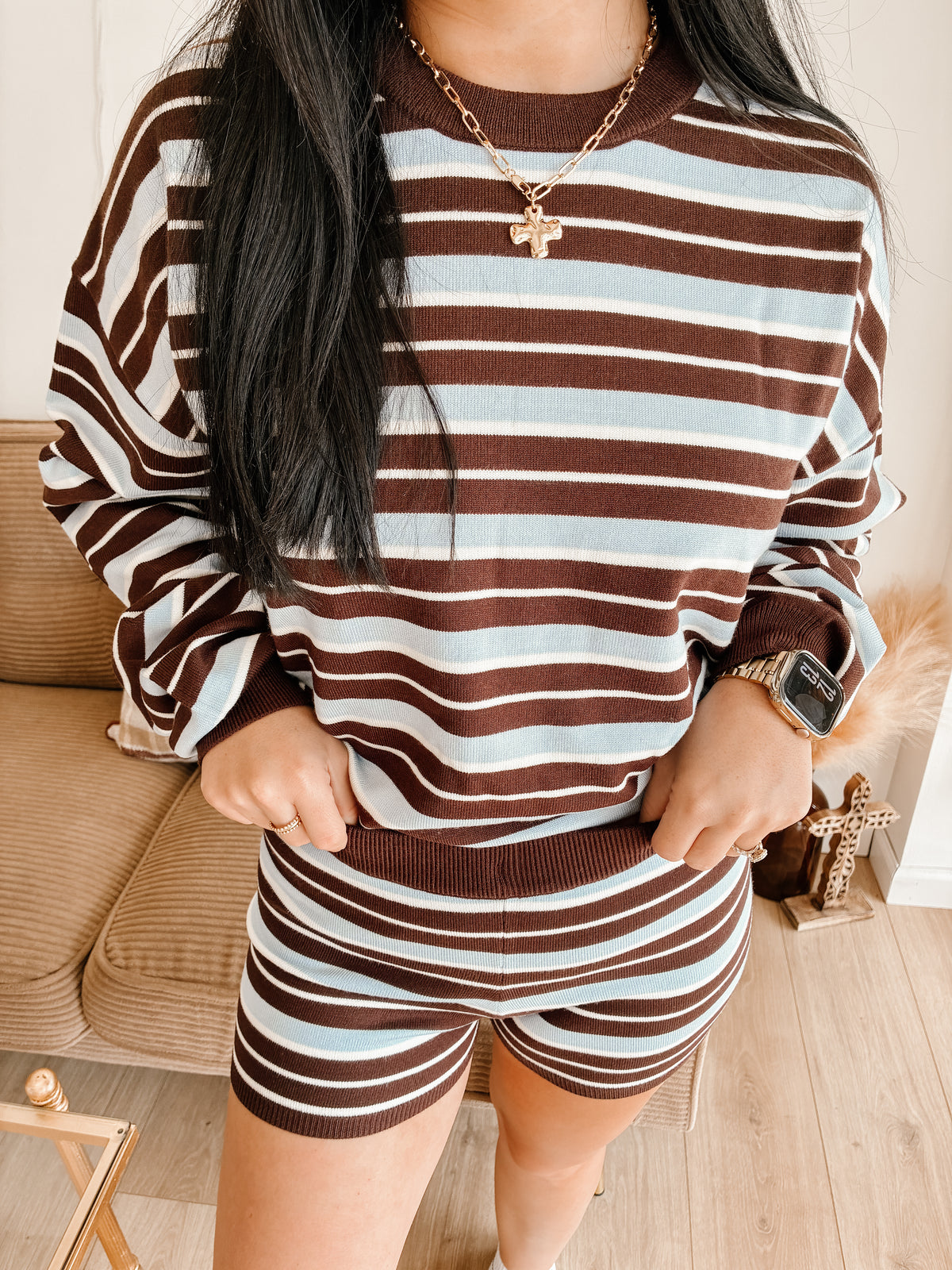 Cozy Cocoa Sweater Short Set
