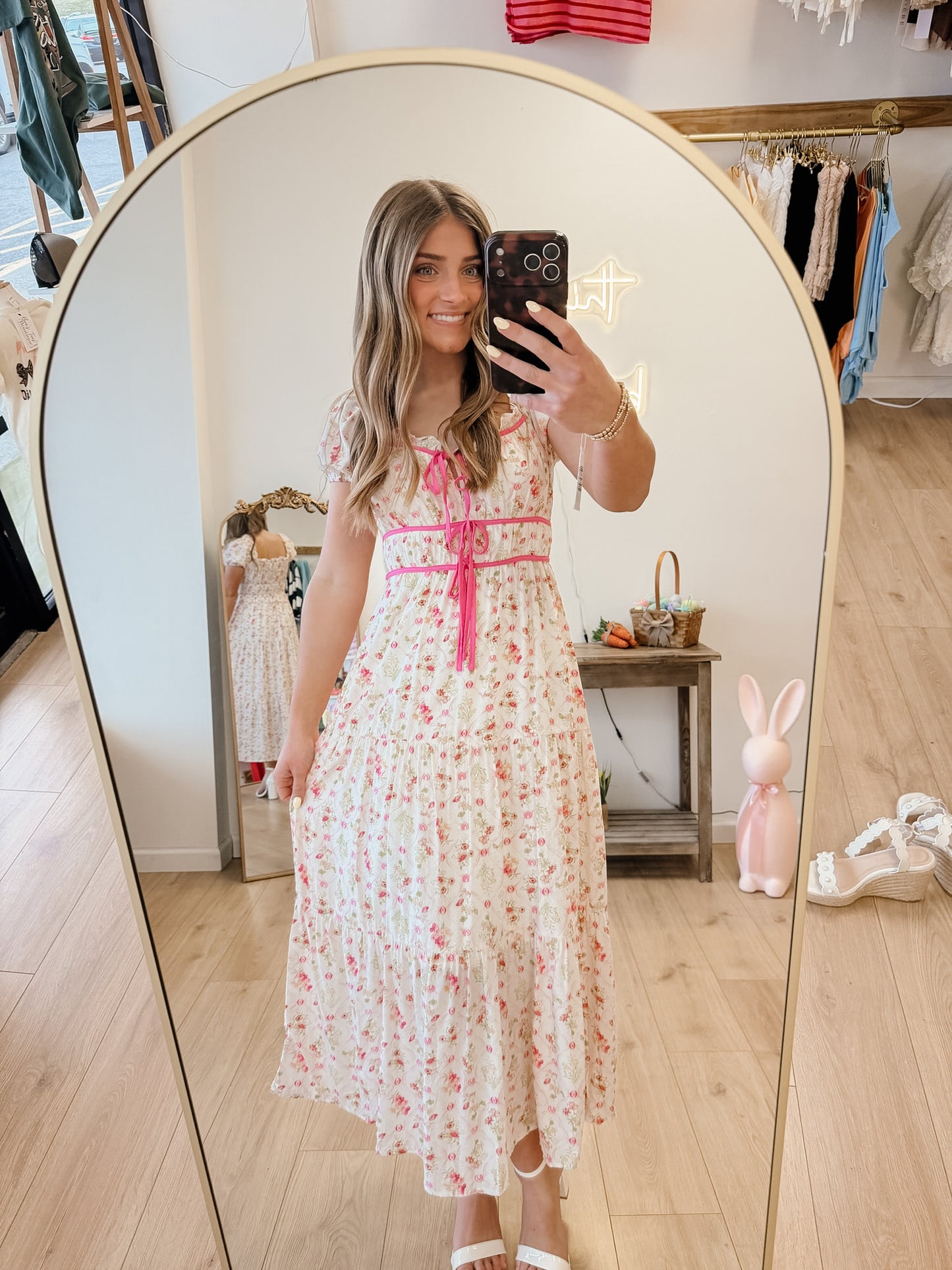 Sofia Pink Midi Dress