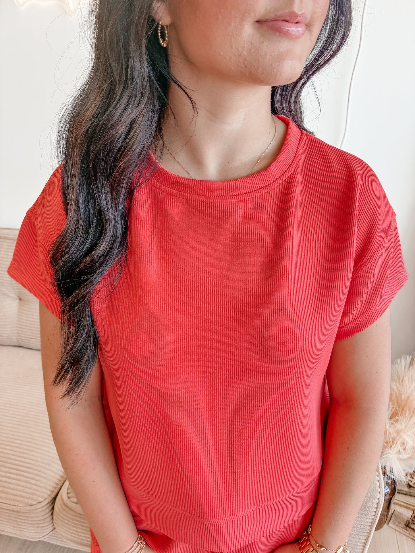 Red Washington Ribbed Set