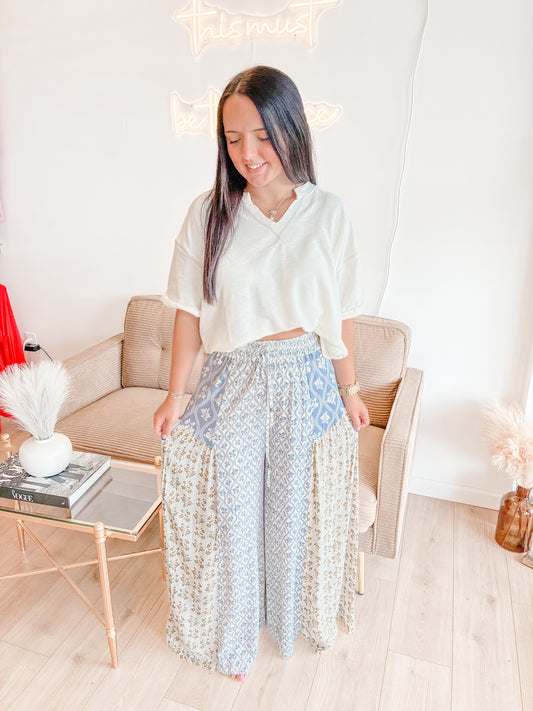 Antiquing Wide Leg Pants