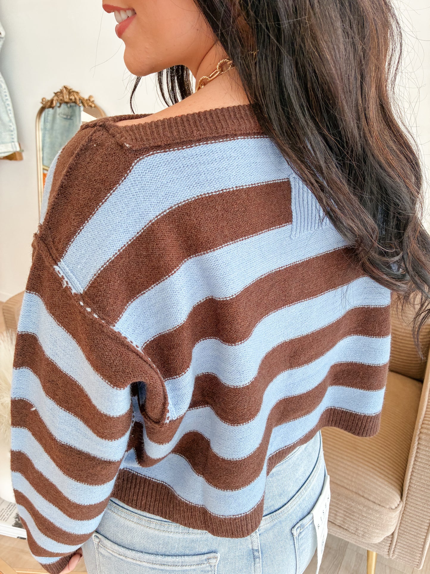 August Air Boat Neck Crop Sweater