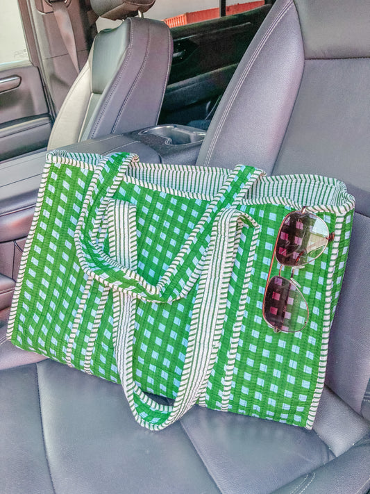 Checkmate Quilted Tote Bag