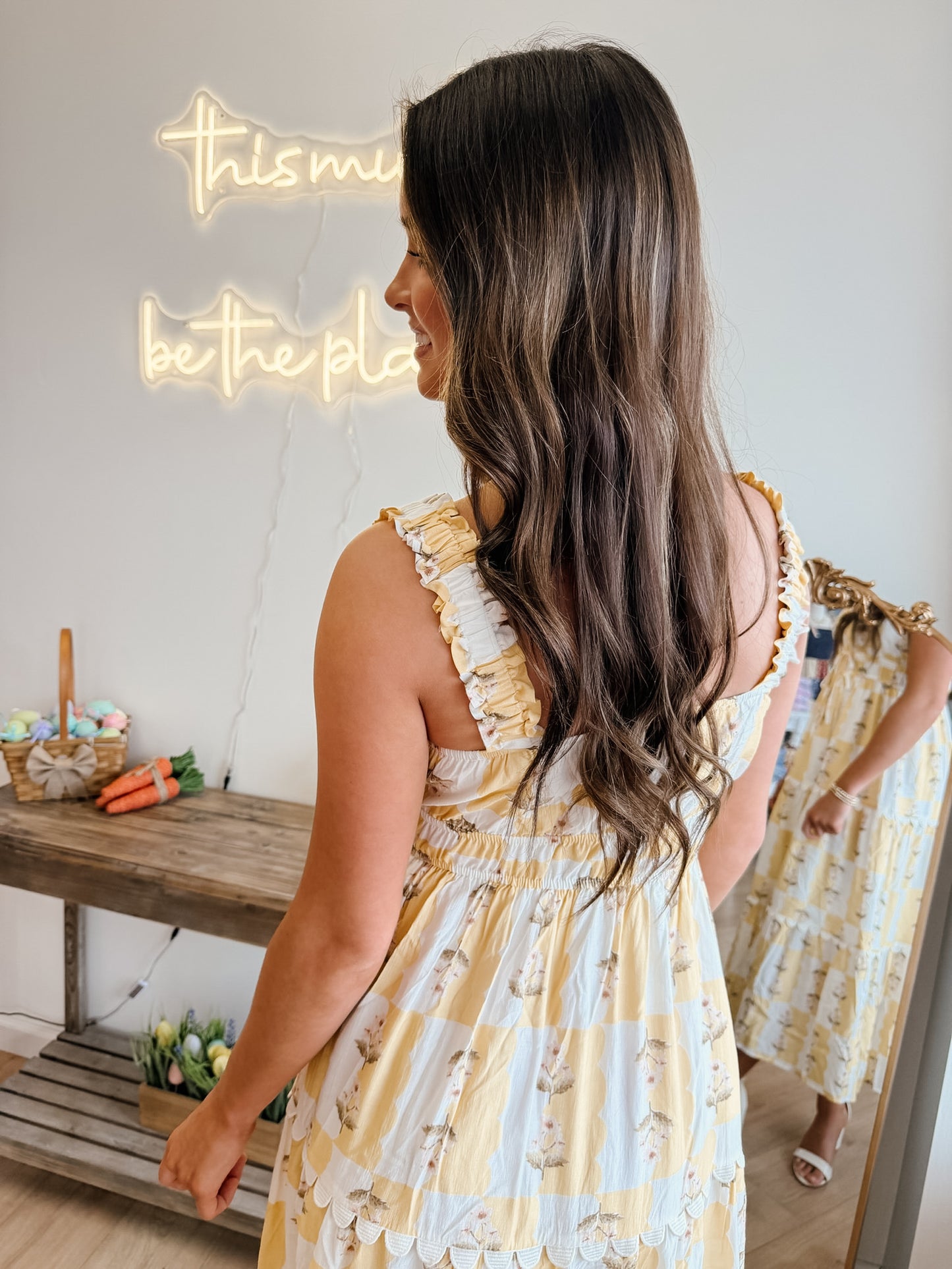 Evelyn Yellow Midi Dress