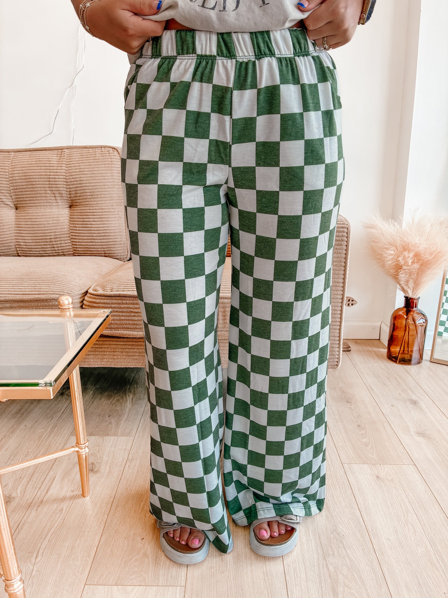 Groupie Checkered Knit Pants