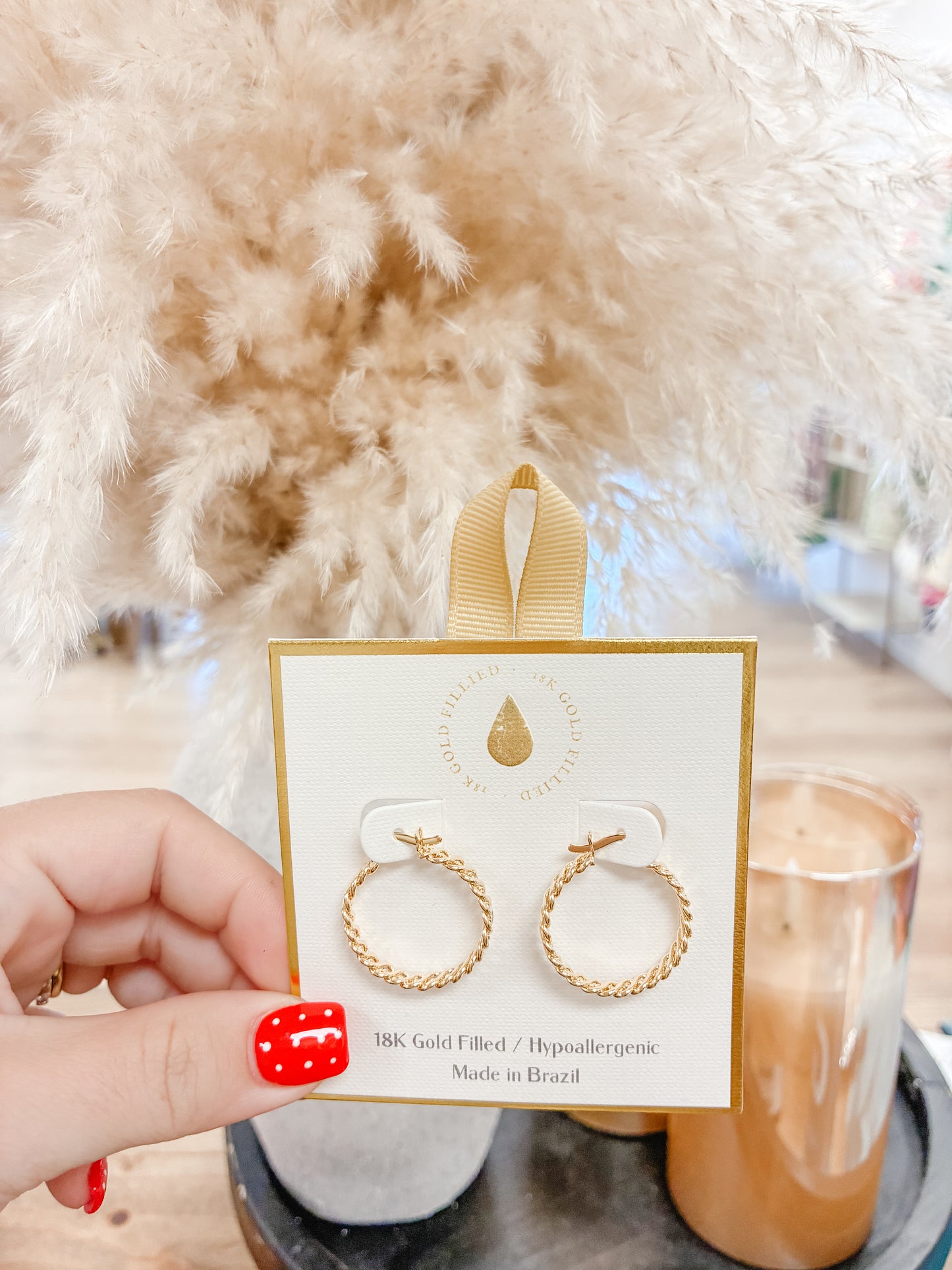 Gold Braided Hoop Earrings