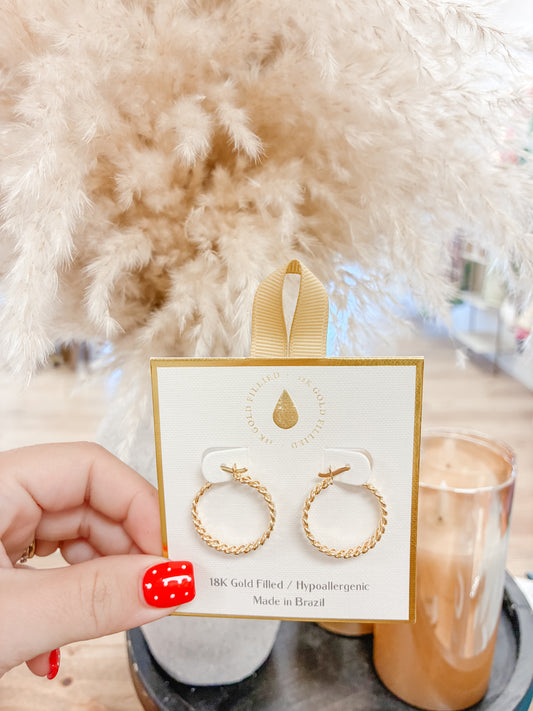 Gold Braided Hoop Earrings