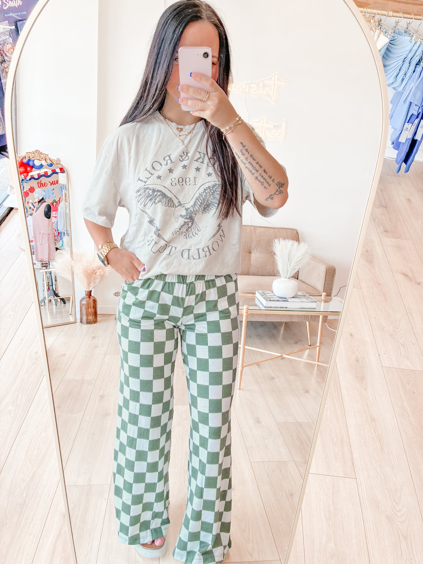 Groupie Checkered Knit Pants