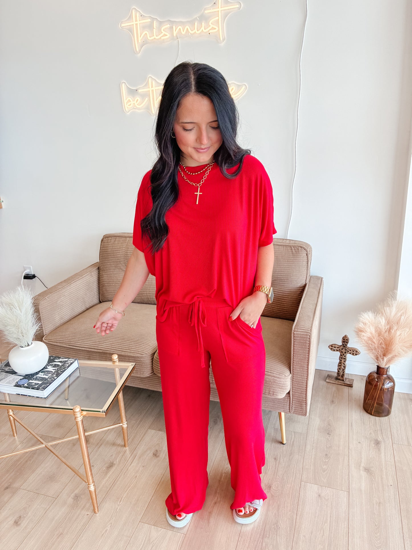 Lounge Around Rayon Set (RUBY)