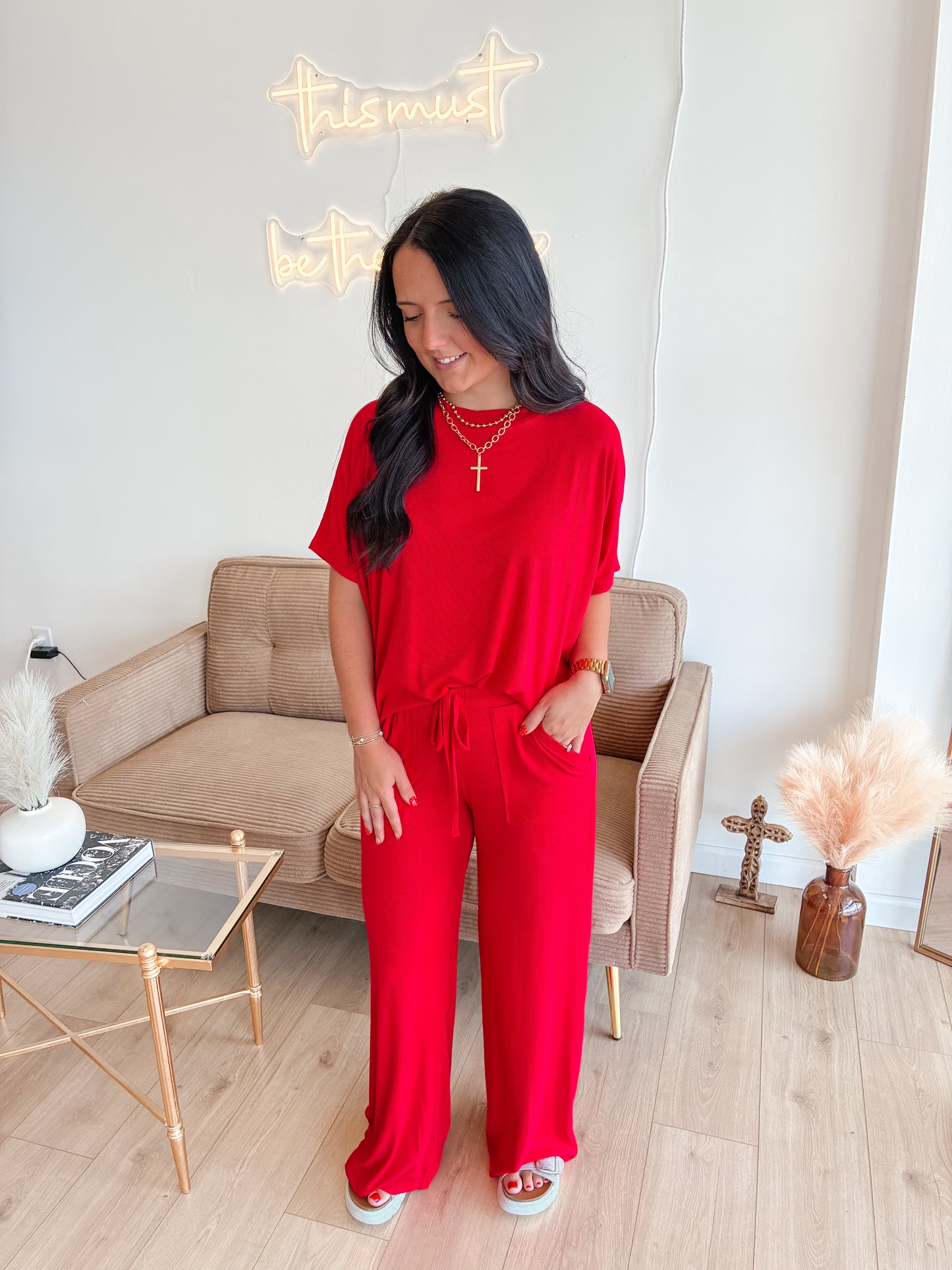 Lounge Around Rayon Set (RUBY)
