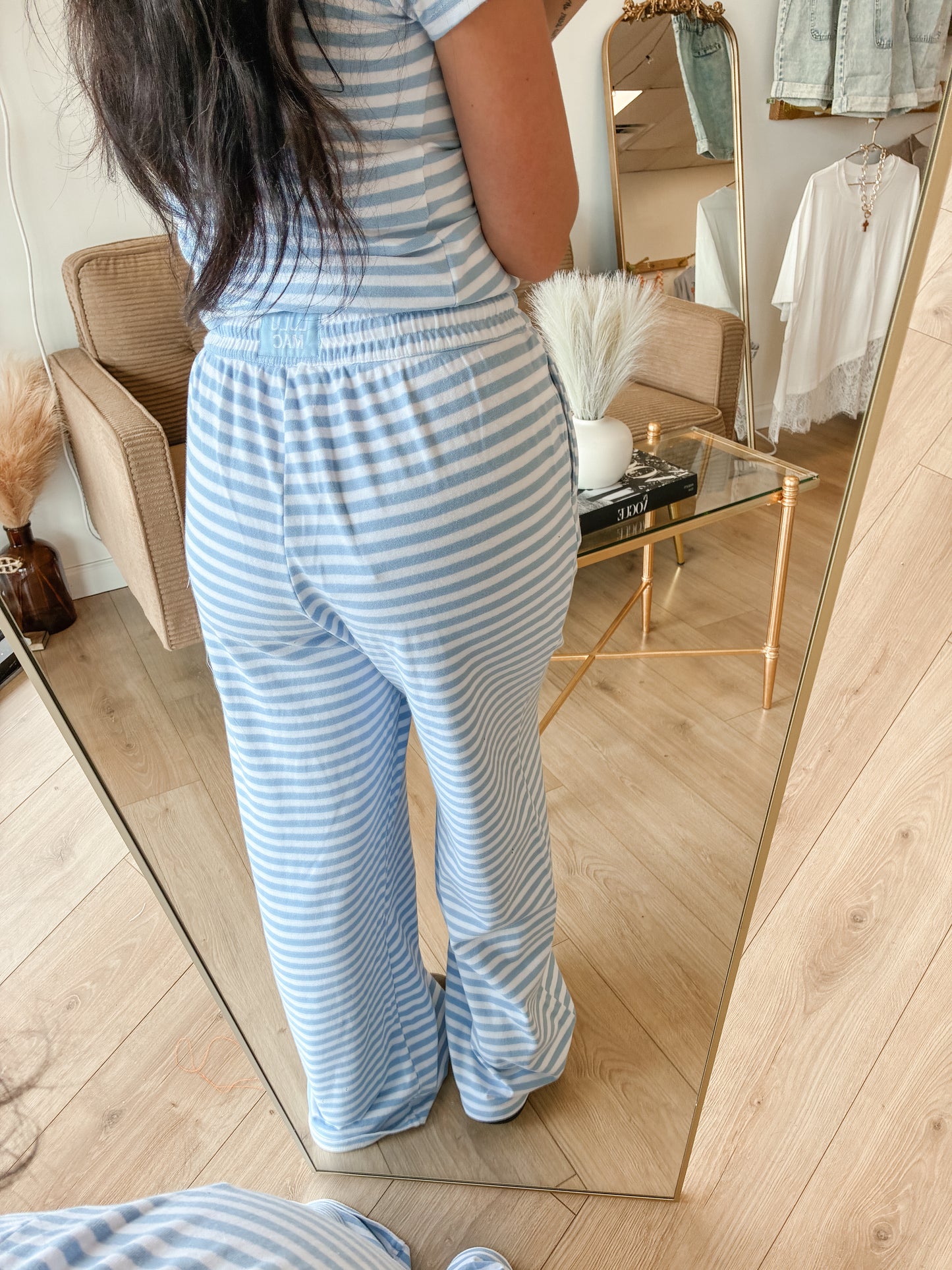 Stripe Lounge LULUMAC Pants - Light Blue