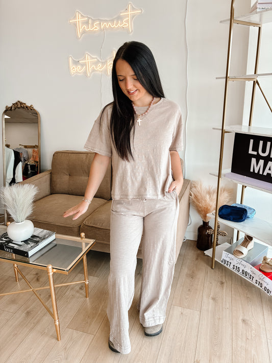 Live Easy Slub Set - Ash Mocha