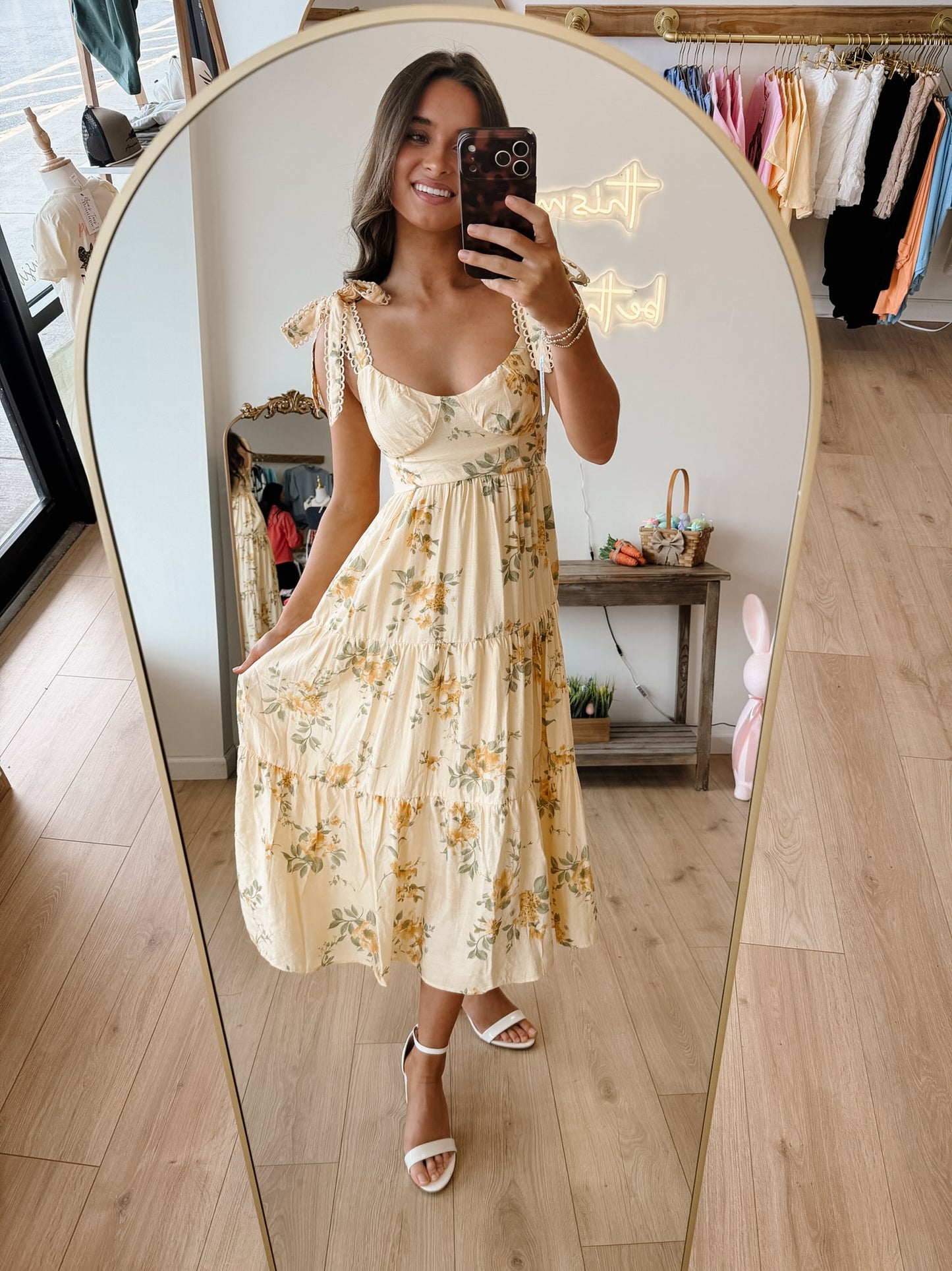 Emily Yellow Midi Dress