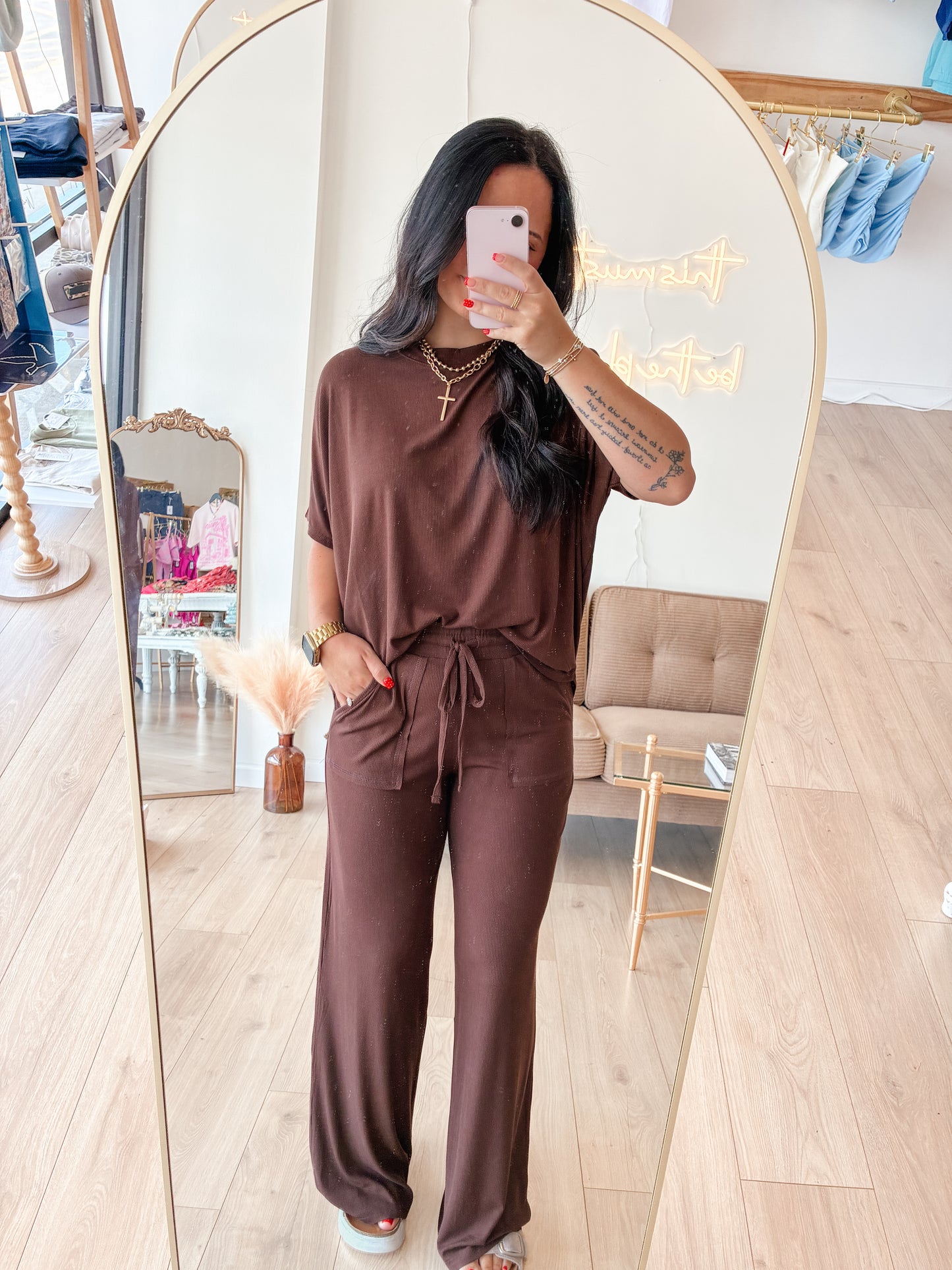 Lounge Around Rayon Set (CHOCOLATE)