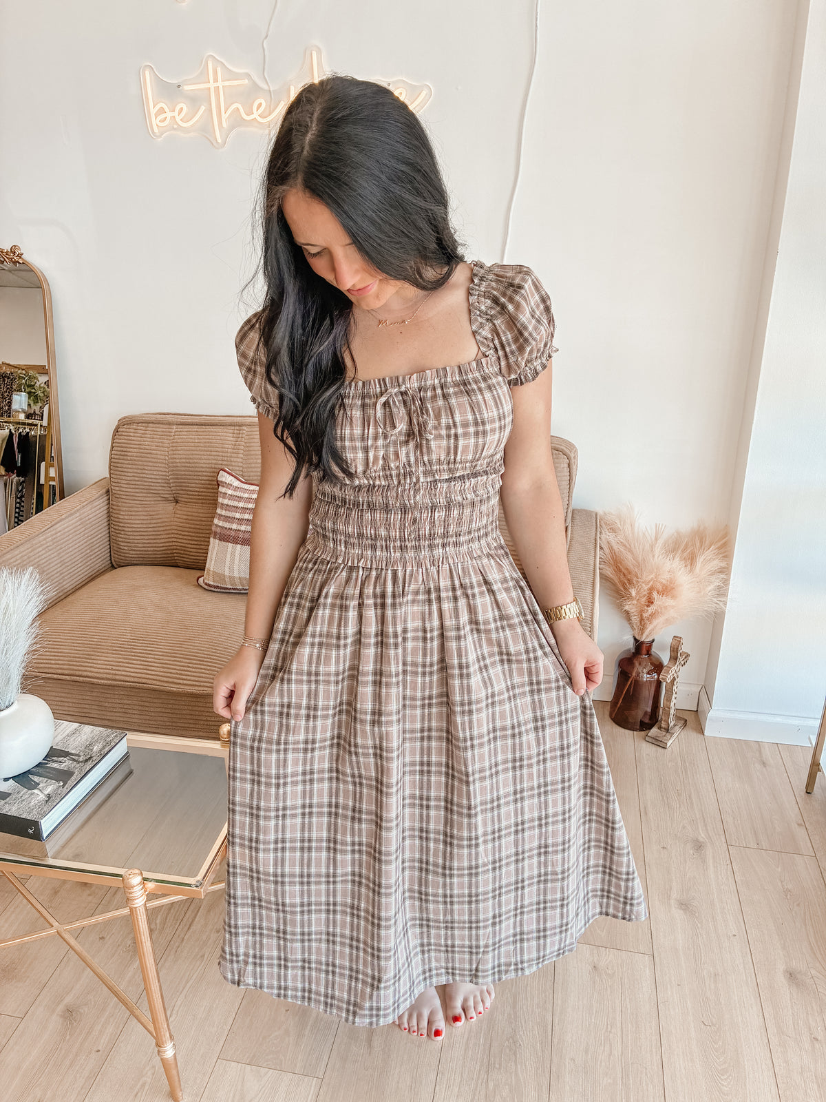 Picnic Date Midi Dress - Khaki