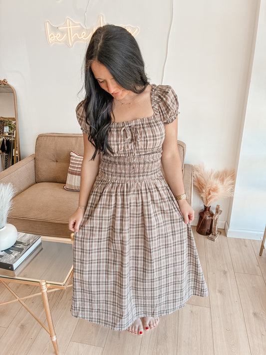 Picnic Date Midi Dress - Khaki